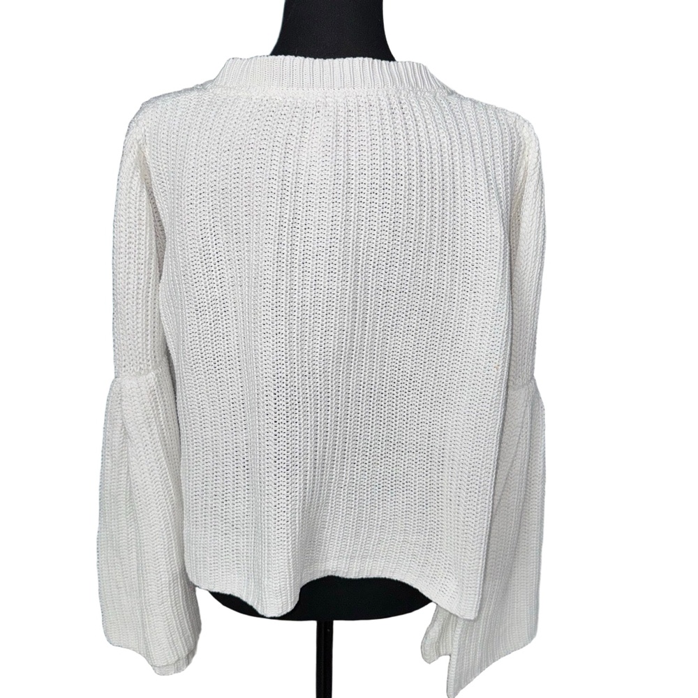 Free People Damsell Bell Sleeve Chunky Knit Cropped Sweater-Size Small - Picture 7 of 10